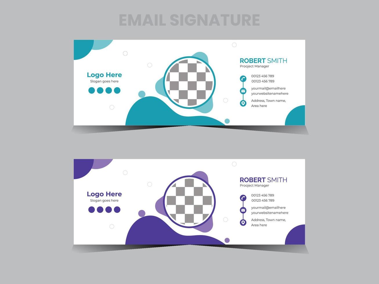 design de assinatura de e-mail profissional vetor