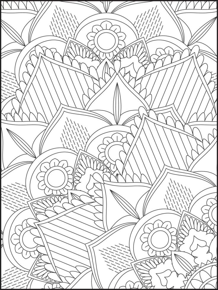 Mandala adulta para colorir kdp interior. mandala para colorir. página para colorir  adulto.