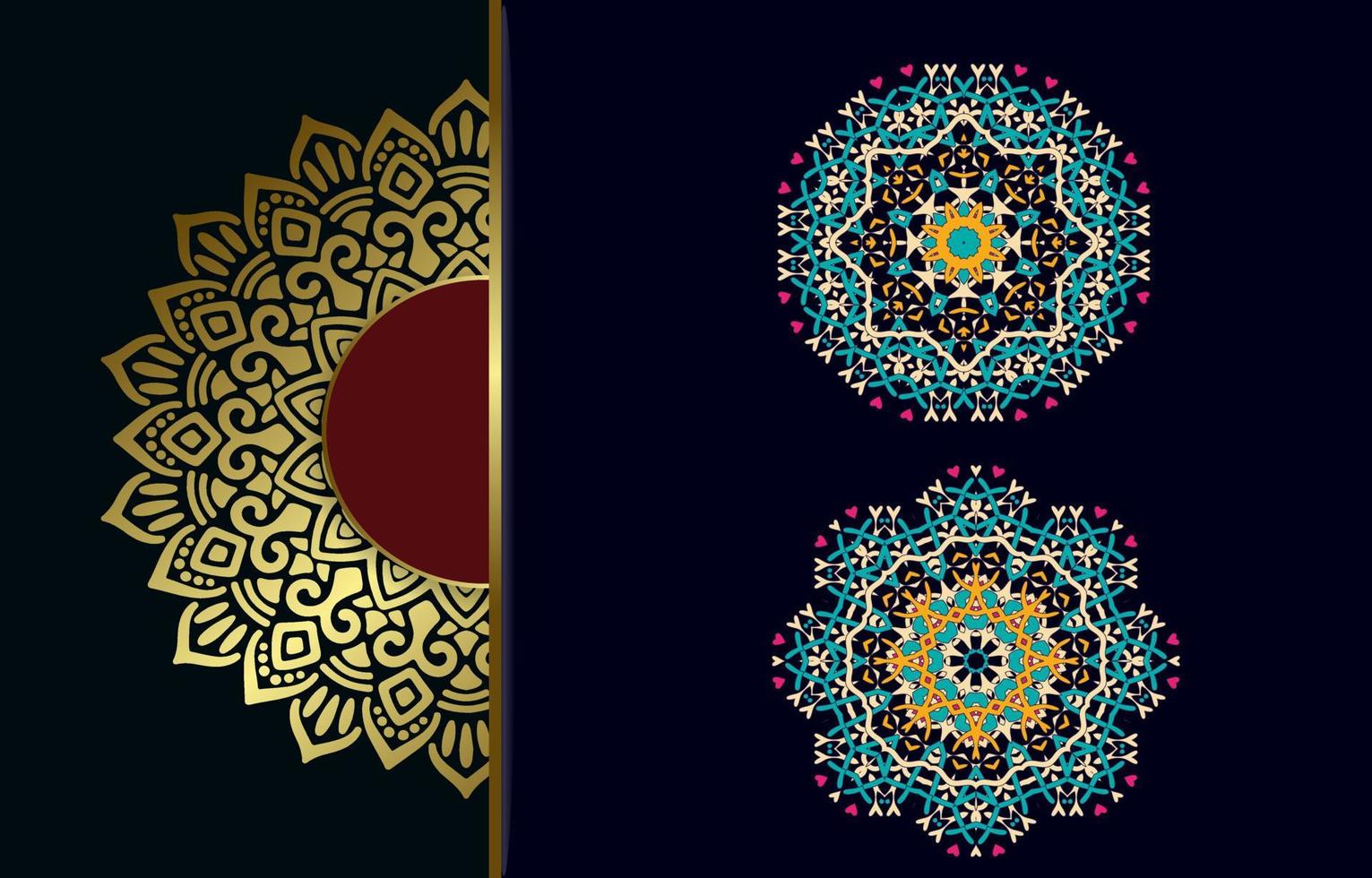 fundo de mandala de luxo com arabesco dourado padrão árabe islâmico estilo oriental. mandala decorativa de estilo ramadã. vetor