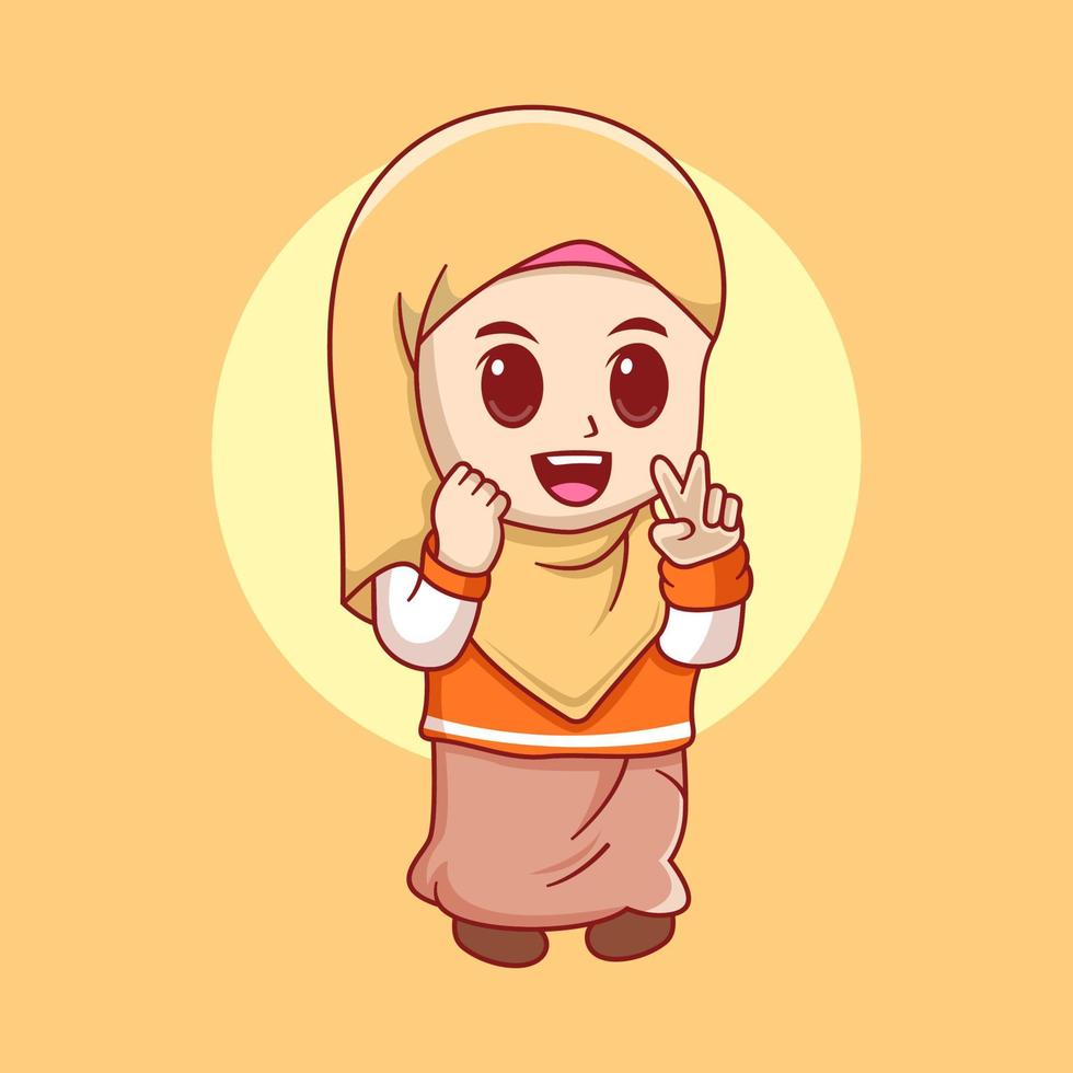ilustração de menina muçulmana vetor