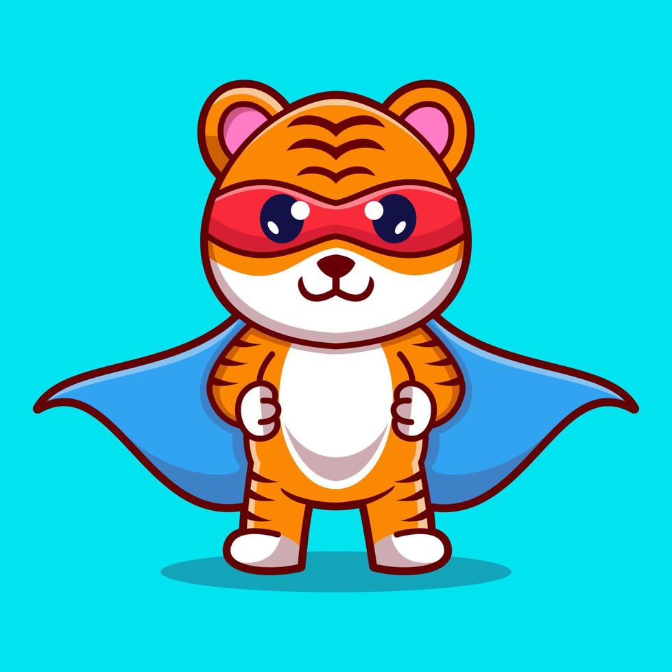logotipo dos desenhos animados do herói tigre vetor