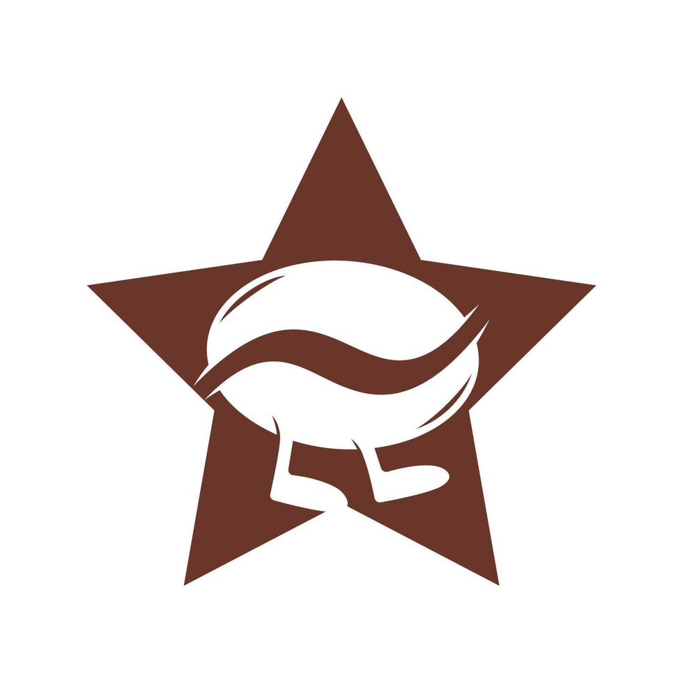 design de logotipo de execução de café de feijão. modelo de logotipo de café ambulante. vetor