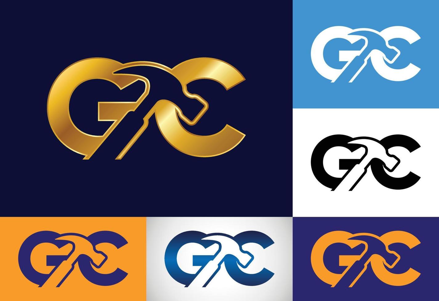 vetor de design de logotipo gc letra inicial. símbolo gráfico do alfabeto para identidade de negócios corporativos