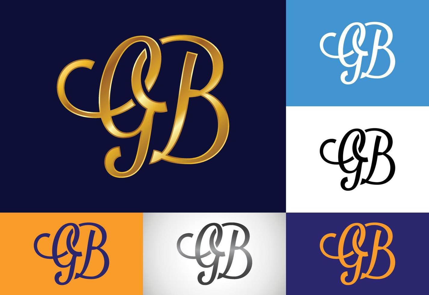letra inicial gb vetor de design de logotipo. símbolo gráfico do alfabeto para identidade de negócios corporativos