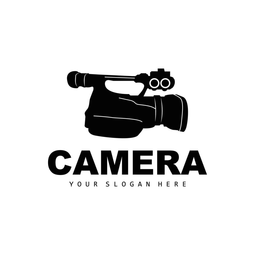 logotipo da câmera, design do cinegrafista, câmera de estúdio e vetor de fotógrafo, ícone de modelo