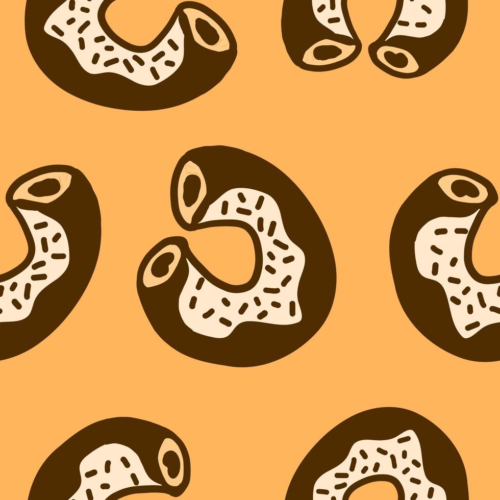 rosquinhas letras. ilustração vetorial em estilo cartoon plana isolada em fundo laranja. vetor