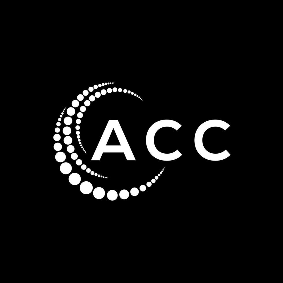design criativo do logotipo da carta acc. acc design exclusivo. vetor