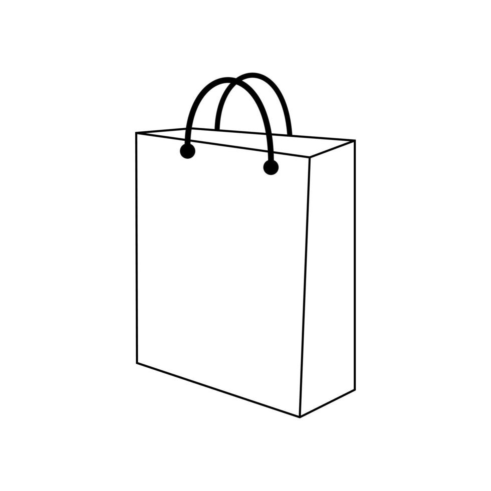 vetor de ícone de saco de papel. sinal de ilustração de pacote. símbolo ou logotipo do pacote.