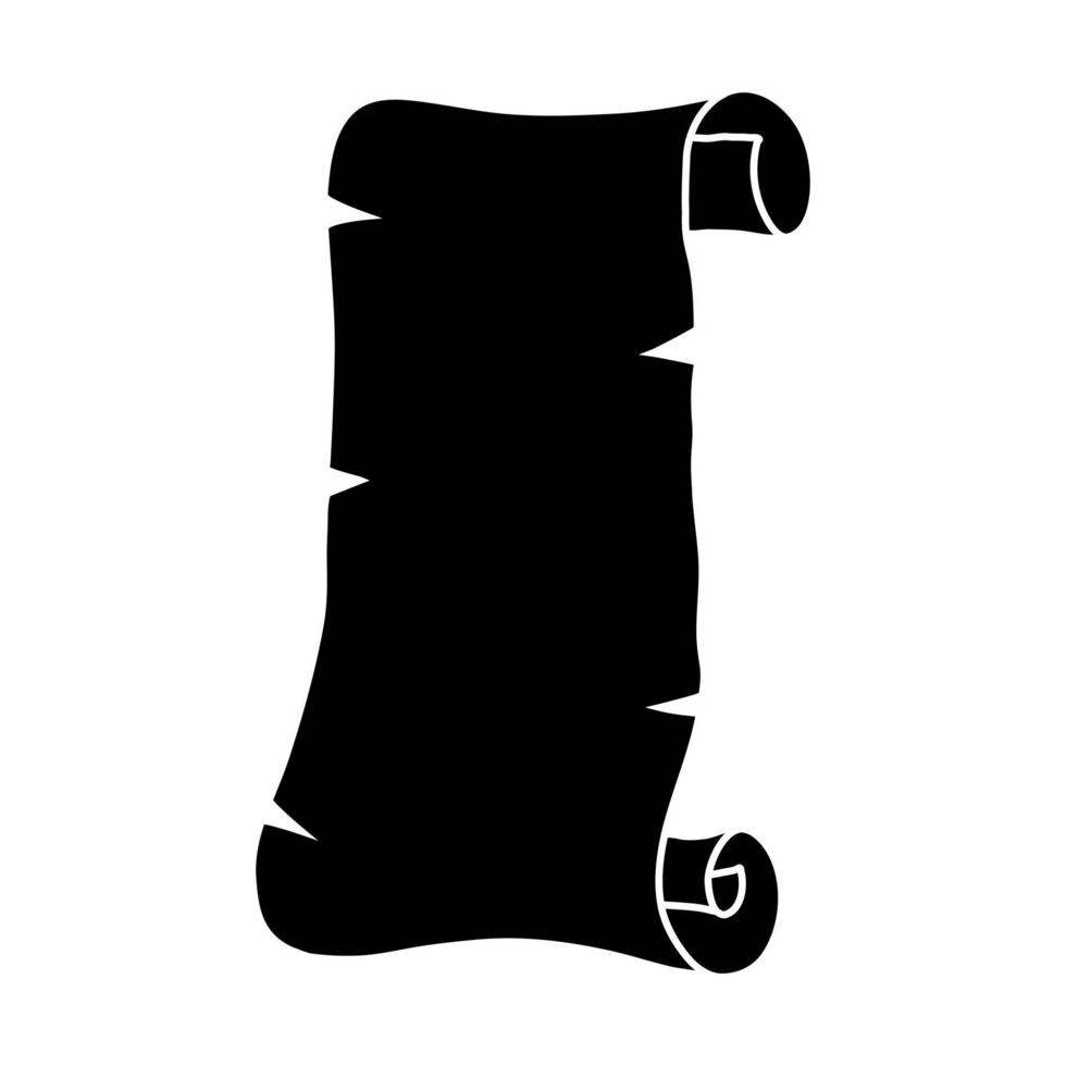 vetor de ícone de papel de rolagem. sinal de ilustração de pergaminho. símbolo ou logotipo da crônica.