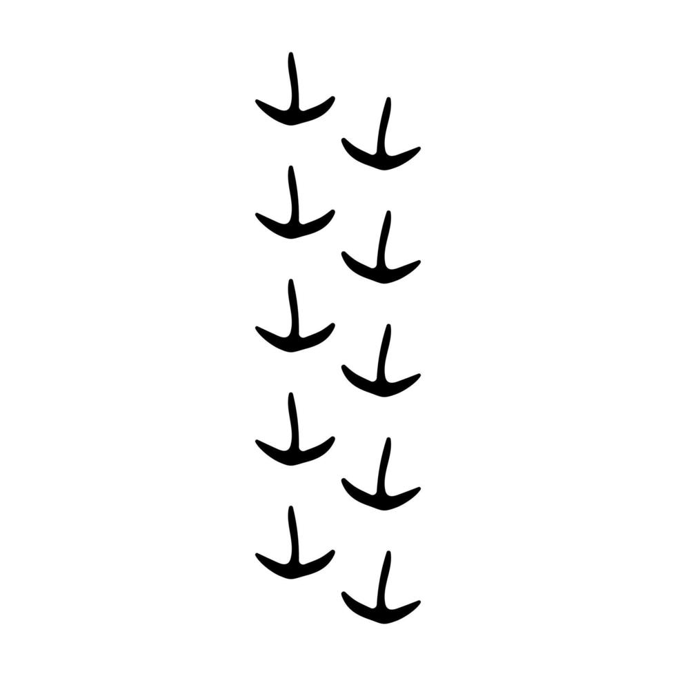 vestígios de vetor de ícone de pássaros. sinal de ilustração de passos de frango. símbolo de pegadas ou logotipo.