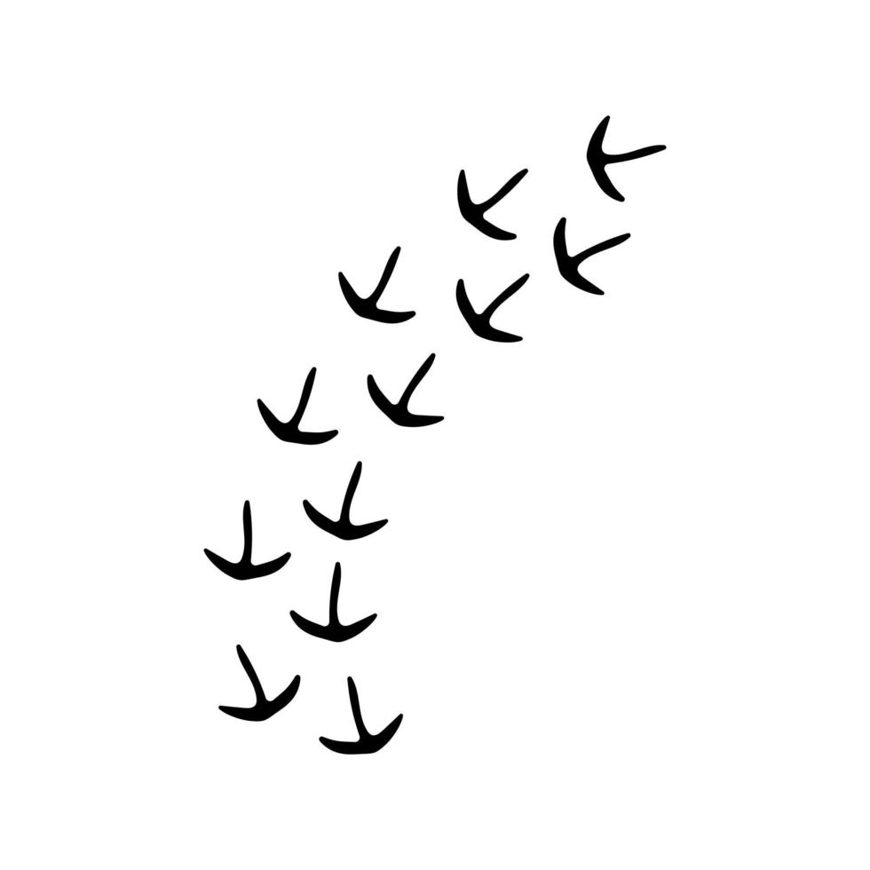 vestígios de vetor de ícone de pássaros. sinal de ilustração de passos de frango. símbolo de pegadas ou logotipo.
