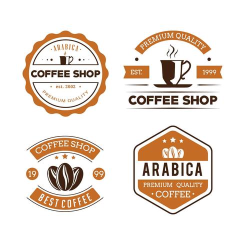 Conjunto de vetores de emblemas de café