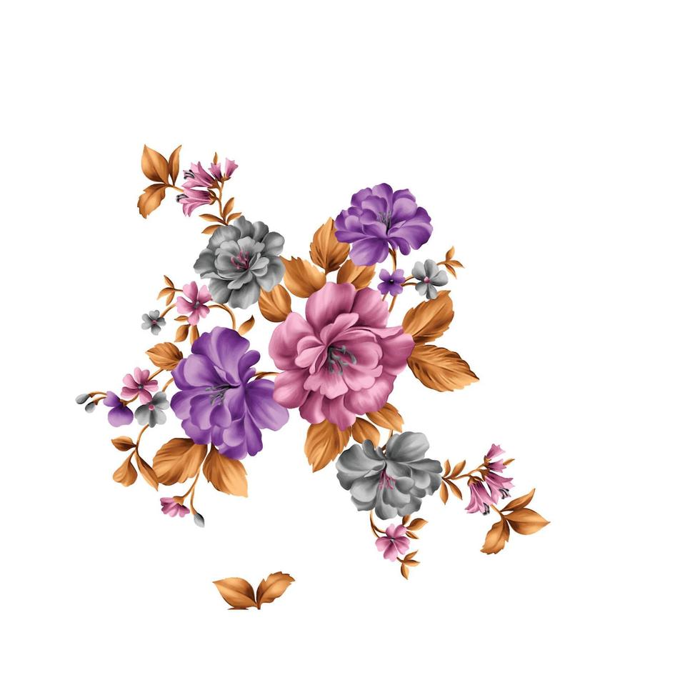 ilustração de aquarela de flor, fundo floral botânico, padrão de flor decorativa, flor pintada digital, padrão de flor para design têxtil, buquês de flores, modelo de convite de casamento floral. vetor