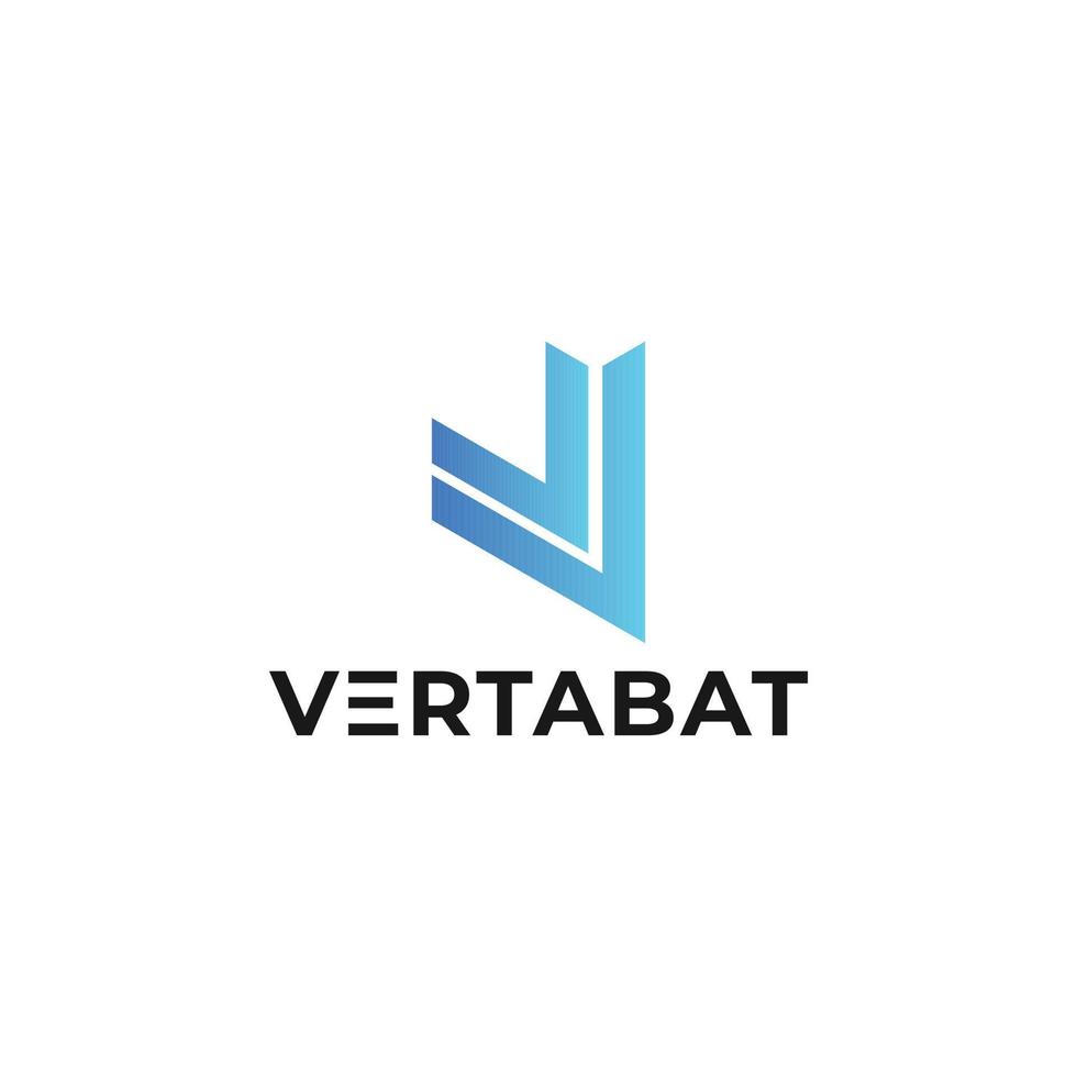 letra inicial abstrata vt ou logotipo da tv na cor azul isolado em fundo branco aplicado ao logotipo de desenvolvimento de software também adequado para marcas ou empresas com nome inicial tv ou vt. vetor