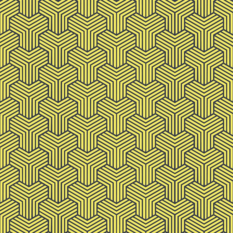 linha geométrica abstrata sem costura padrão fundo amarelo adequado para pano de impressão e embalagem vetor