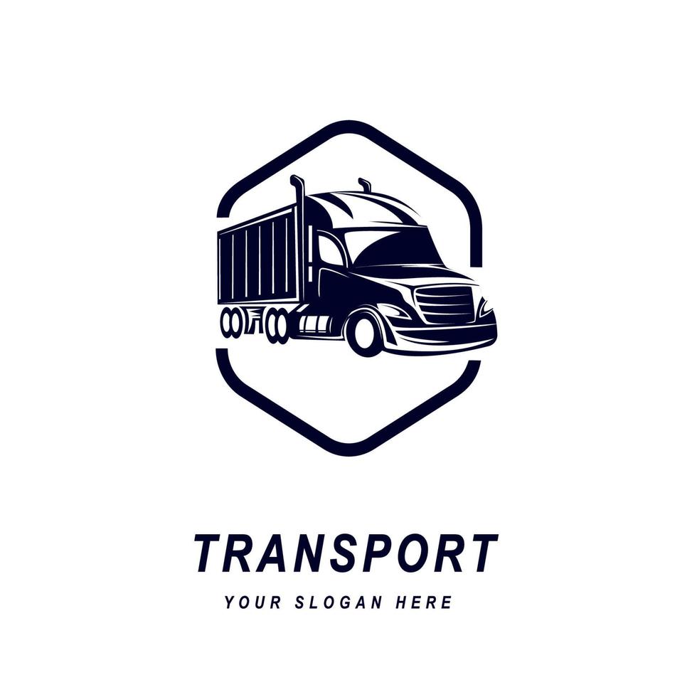 logotipo do caminhão. ilustração vetorial boa para mascote ou logotipo para indústria de transporte de mercadorias, carga ou indústria de logística vetor