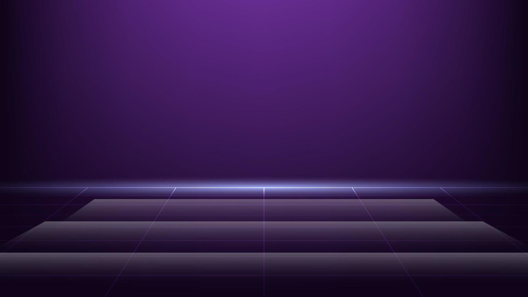 fundo roxo abstrato com grade geométrica futurista moderna e iluminação com espaço de cópia vetor