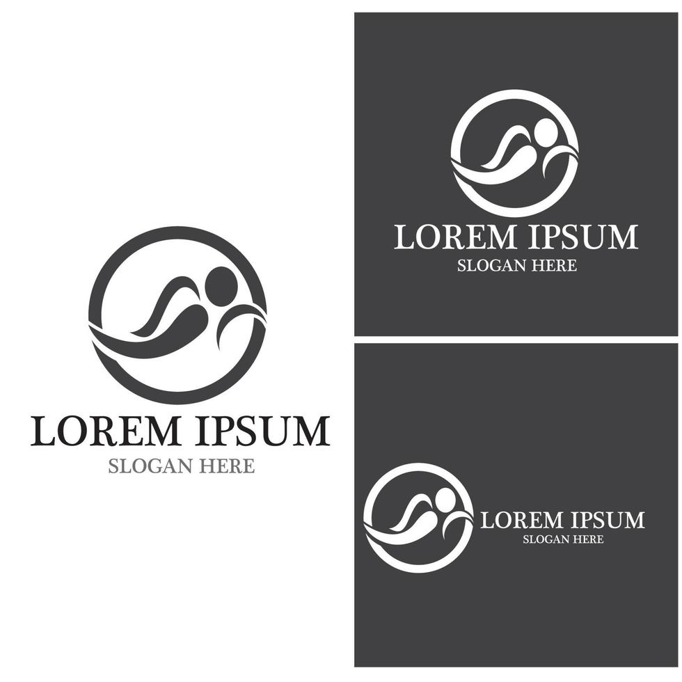 ilustração de modelo de vetor de logotipo de pessoas dormindo