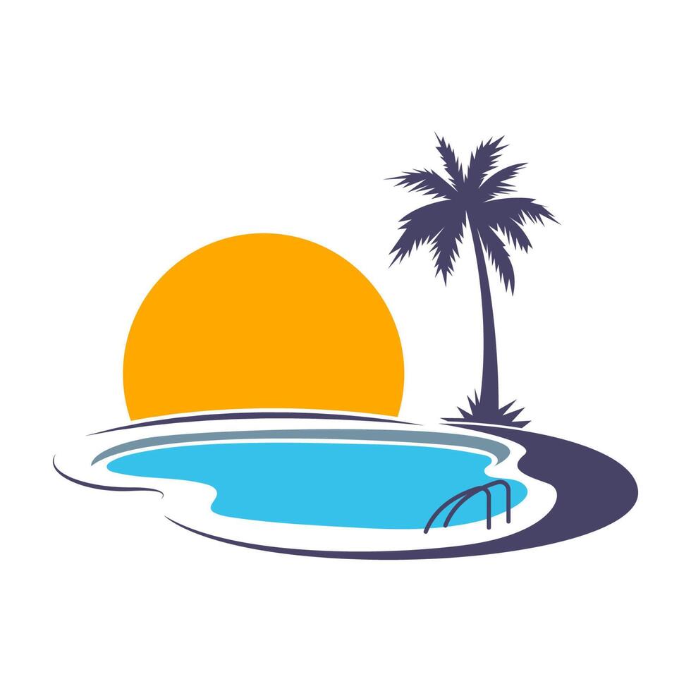 design de logotipo de ícone de piscinas vetor