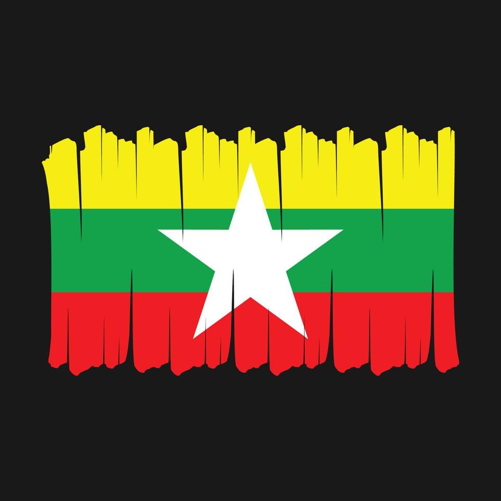 escova de bandeira de myanmar vetor