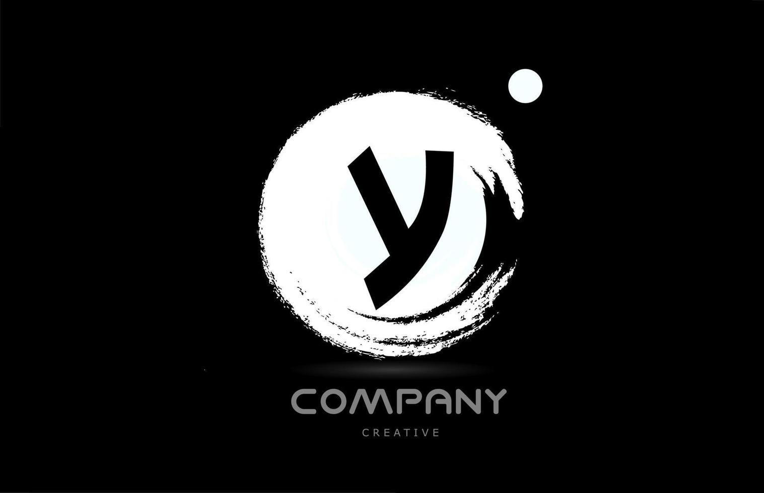 y design de ícone do logotipo da letra do alfabeto grunge com letras de estilo japonês em preto e branco. modelo criativo para empresa e negócios vetor