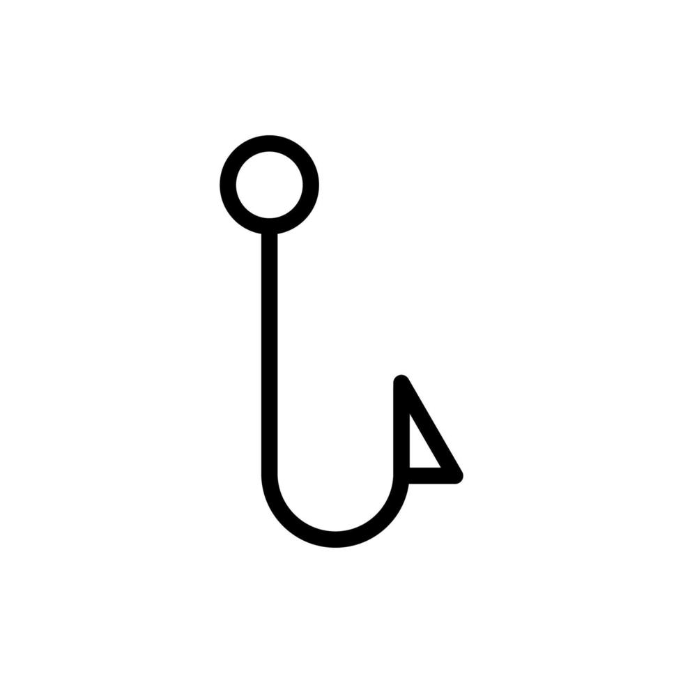 linha de ícone de anzol isolada no fundo branco. ícone liso preto fino no estilo de contorno moderno. símbolo linear e traço editável. ilustração vetorial de traço perfeito simples e pixel vetor
