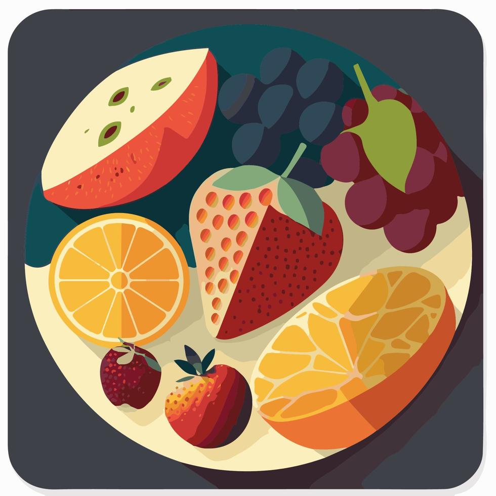 conjunto de ícones de frutas, ilustração em vetor plana de frutas.