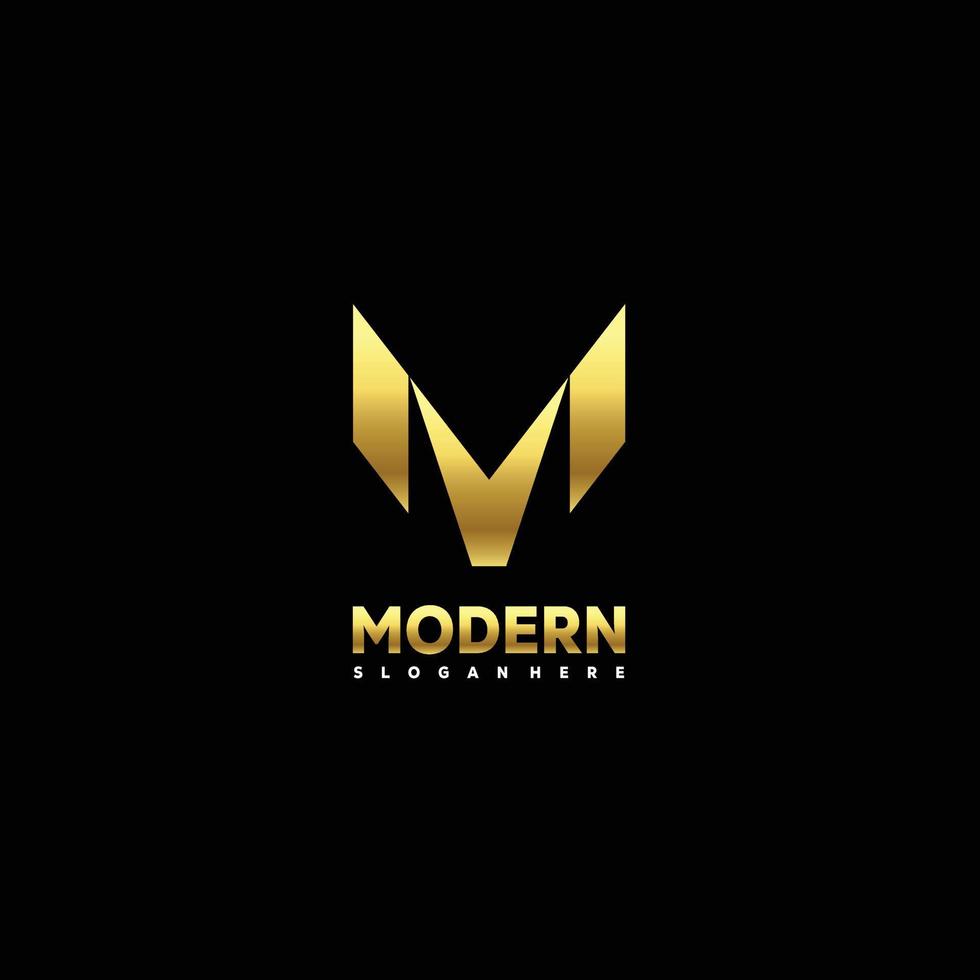 logotipo m inicial design moderno cor de luxo vetor