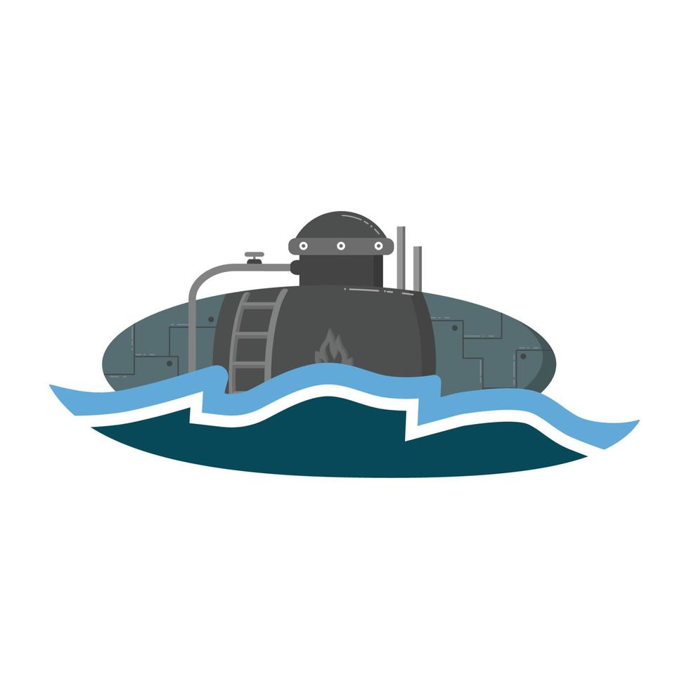 logotipo do tanque de óleo em forma de submarino com conceito de energia de combustível vetor