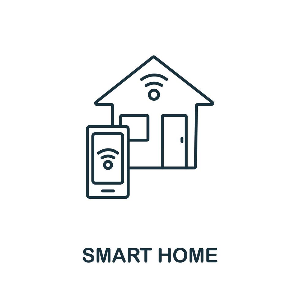 ícone de casa inteligente da coleção doméstica. ícone de casa inteligente de linha simples para modelos, web design e infográficos vetor