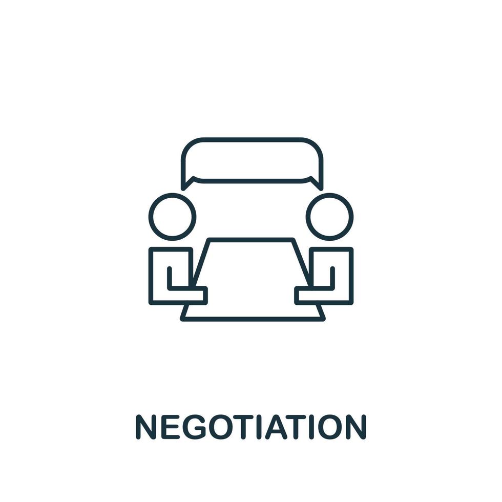 ícone de negociação da coleção de habilidades para a vida. ícone de negociação de linha simples para modelos, web design e infográficos vetor