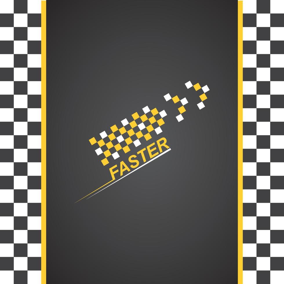 ícone do logotipo de velocidade mais rápida do conceito de corrida automotiva vetor