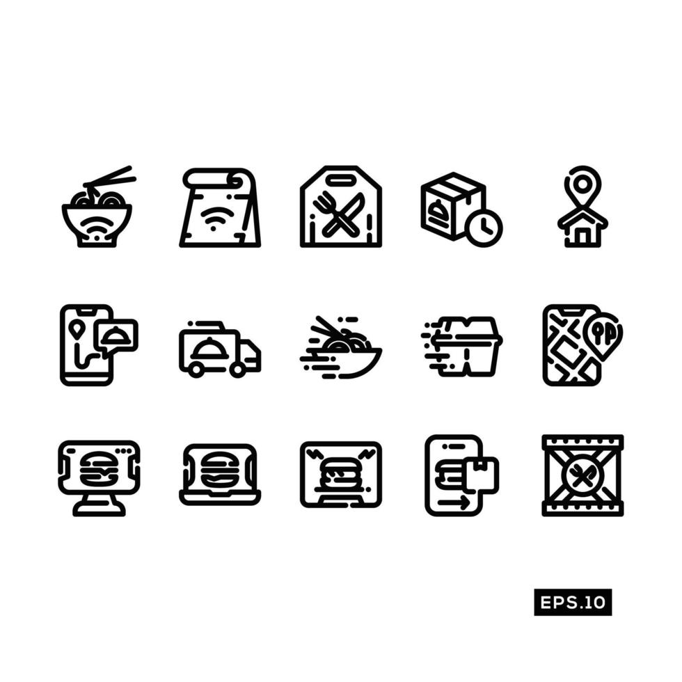 ícone do logotipo de entrega de comida. modelo de ilustração vetorial de ícone de entrega de comida online para web e dispositivos móveis vetor
