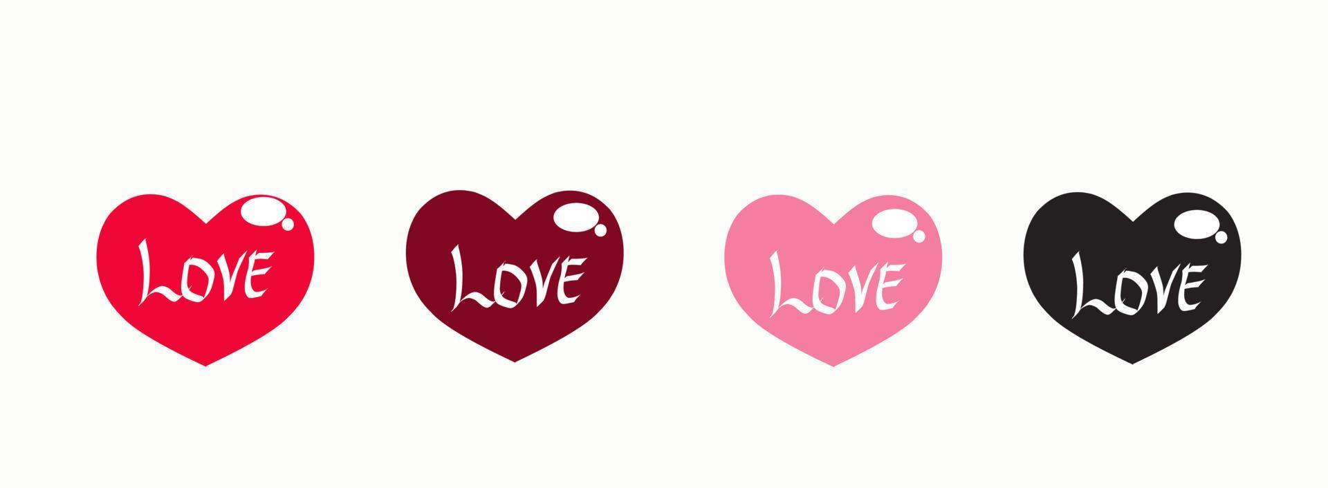 amo o vetor de ícone do coração. símbolos de amor de coleção romântica de ilustração criativa. conceito de amor. para dia dos namorados, dia das mães, casamento, amor e eventos românticos