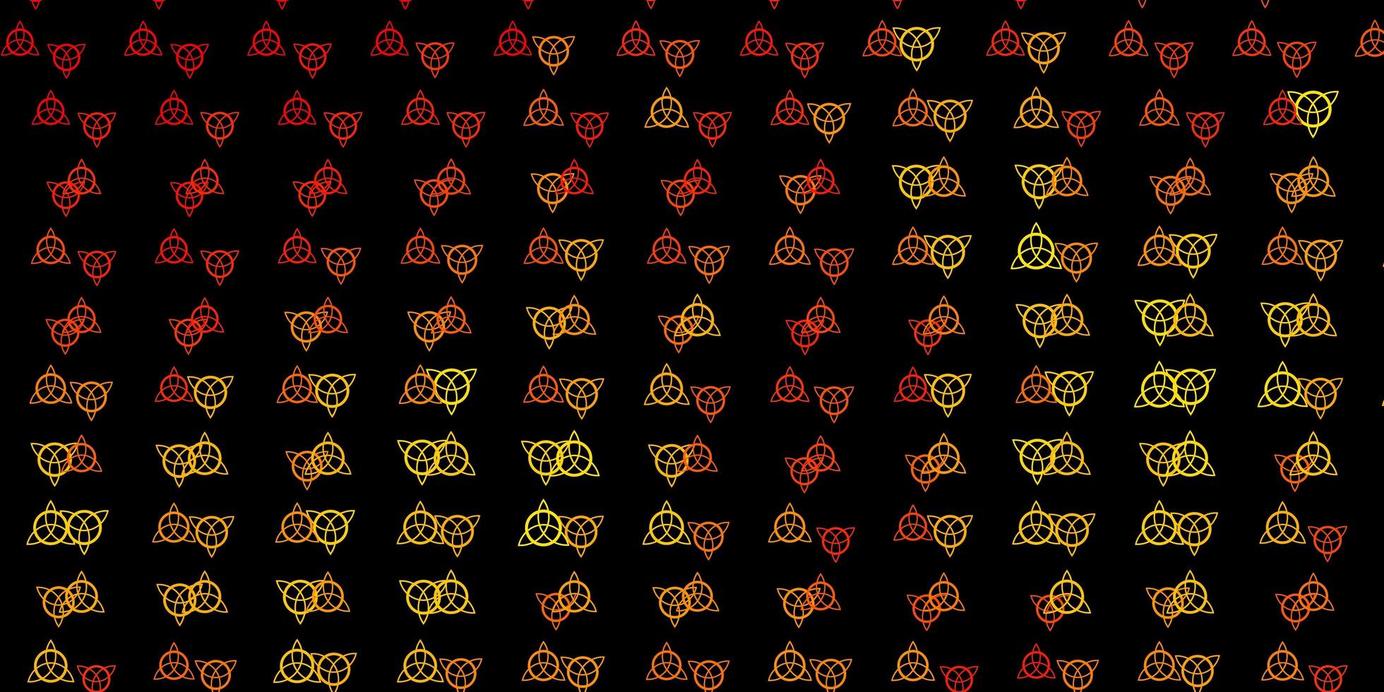 pano de fundo vector laranja escuro com símbolos de mistério.