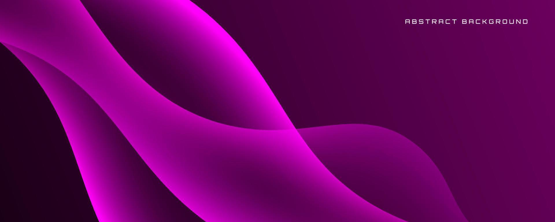 Camada de sobreposição de fundo abstrato techno roxo 3d no espaço escuro com decoração de ondas de luz. conceito de estilo líquido de elemento de design gráfico para banner, panfleto, cartão, capa de brochura ou página inicial vetor