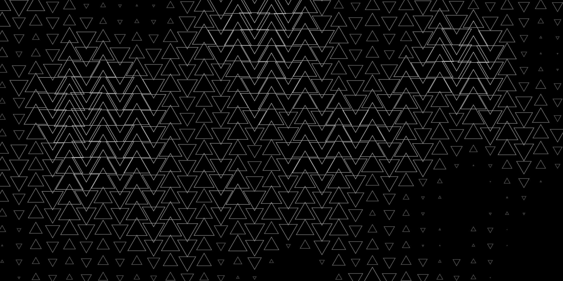 padrão de vetor cinza escuro com linhas, triângulos.