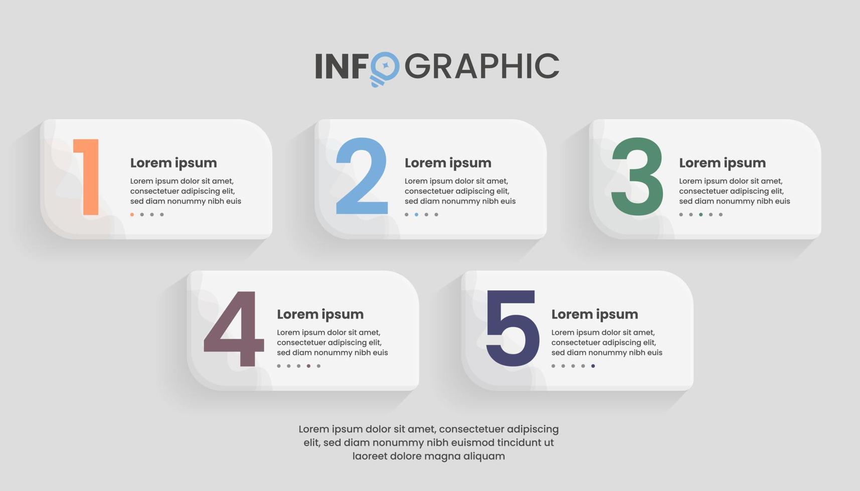 infográfico de conceito criativo com 5 etapas perfeitas para visualização de dados de negócios vetor