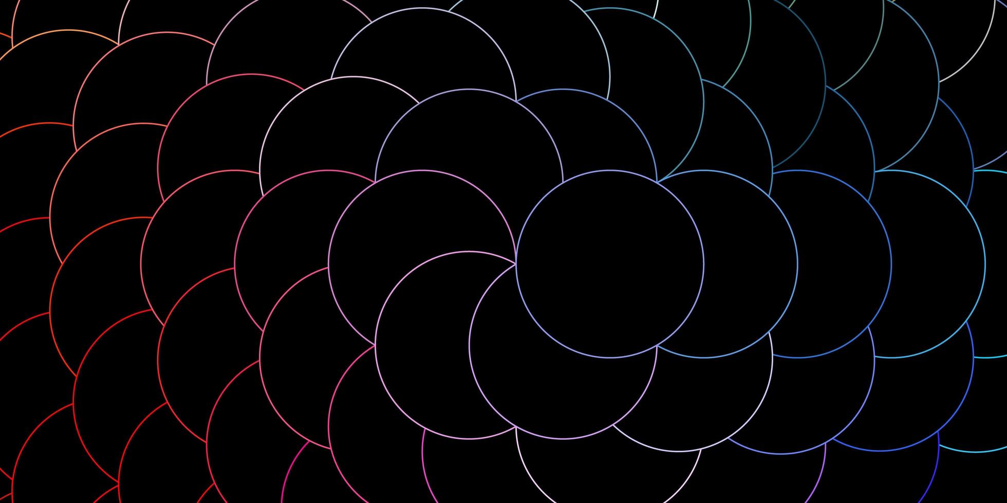 layout de vetor multicolorido escuro com círculos.