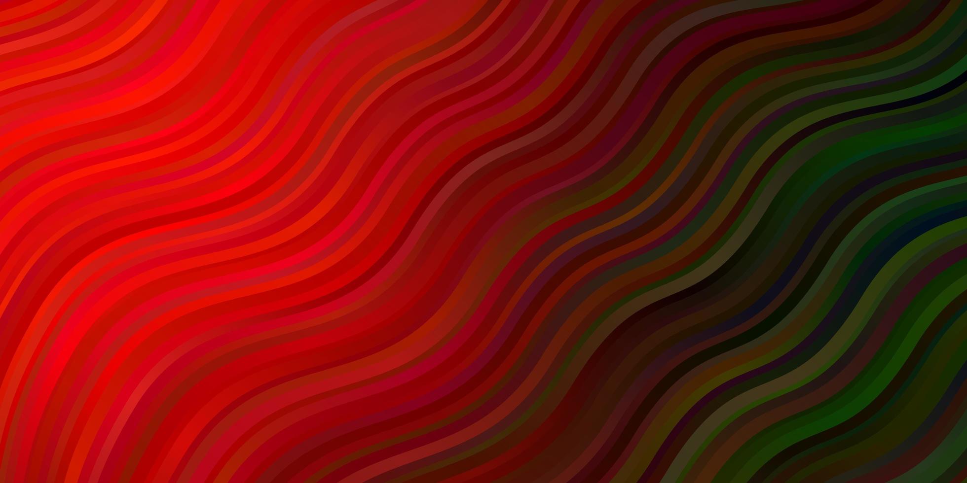 pano de fundo vector verde e vermelho escuro com curvas.