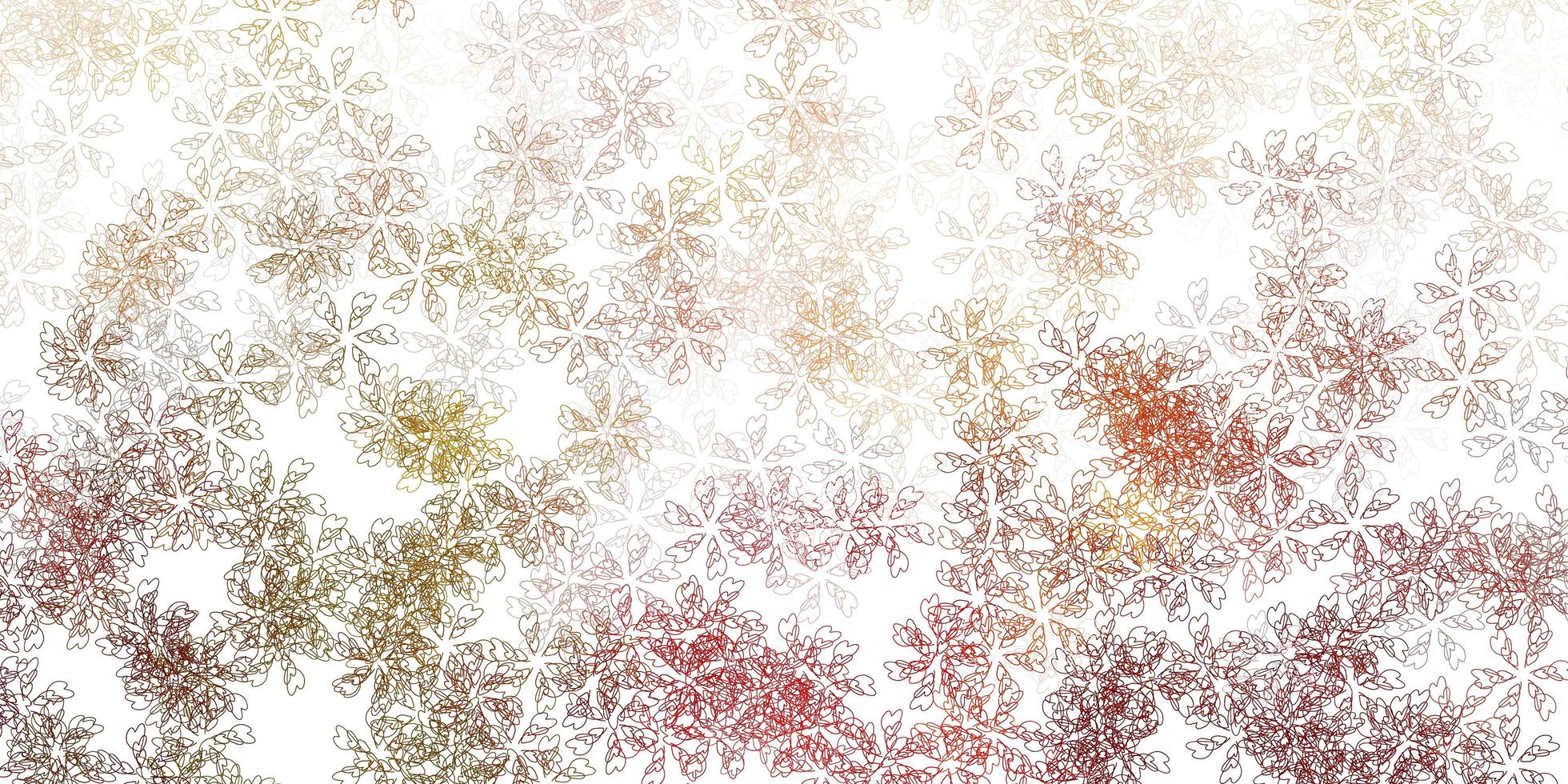 textura abstrata do vetor laranja clara com folhas.