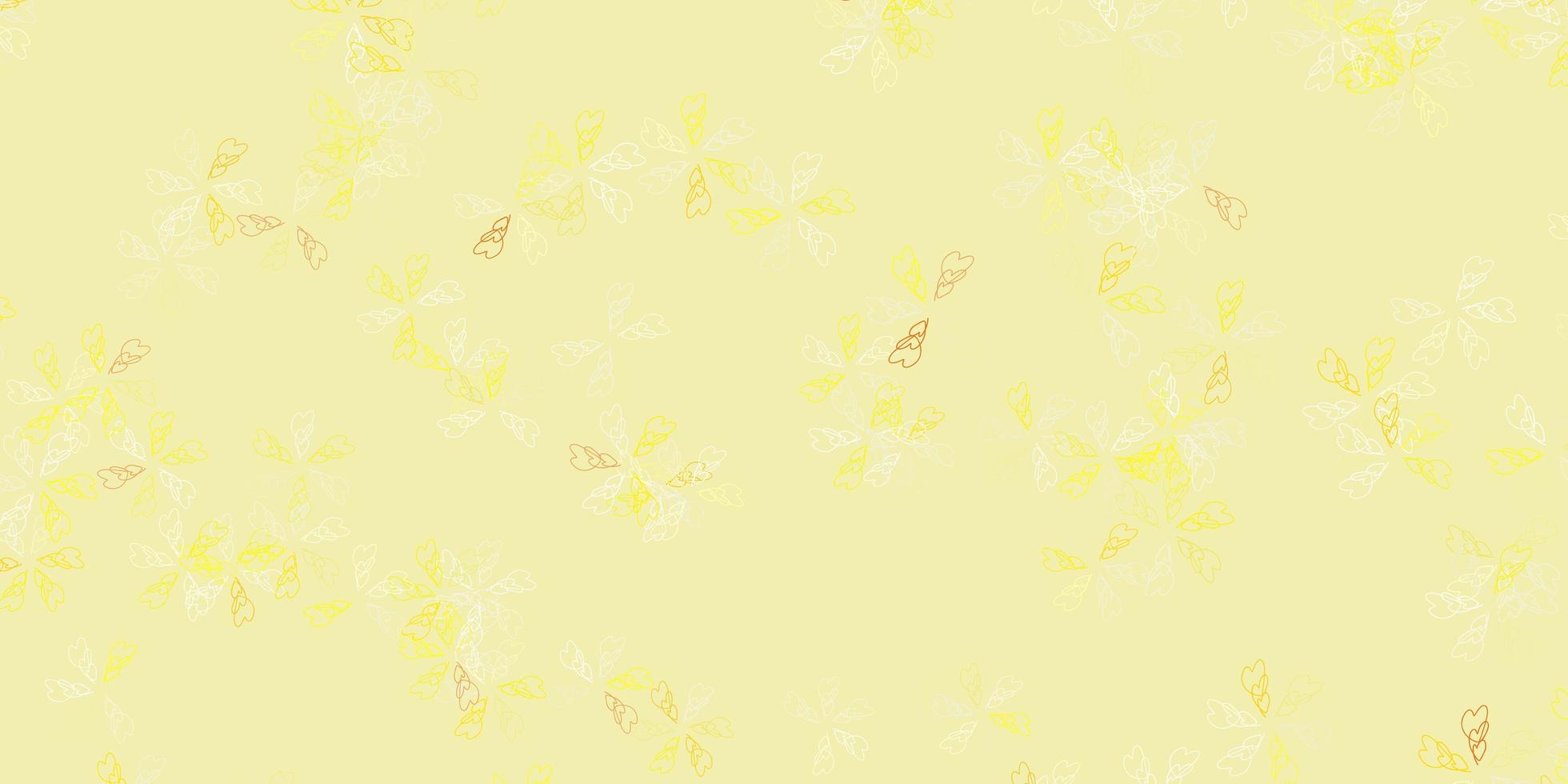 luz amarela arte abstrata do vetor com folhas.