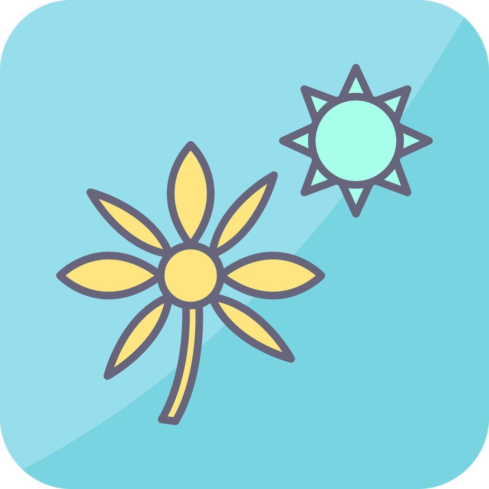 flor no ícone de vetor de luz solar