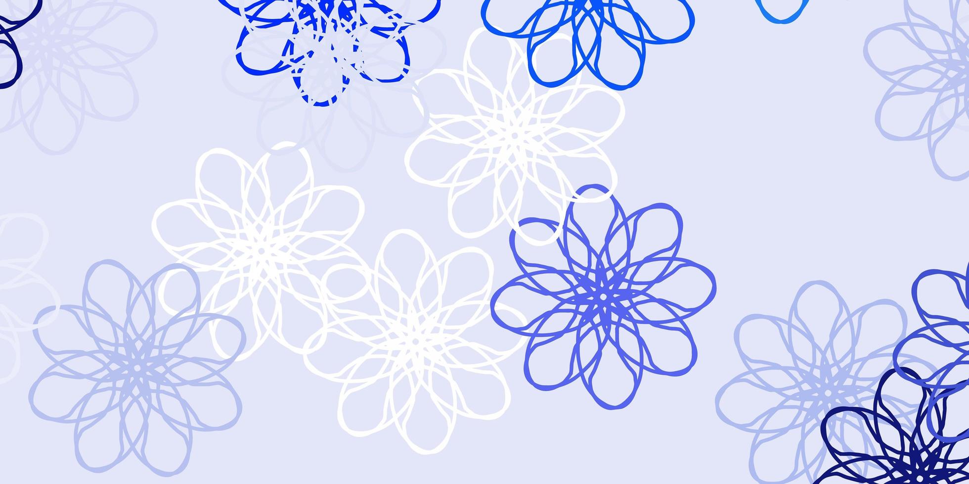 textura de doodle de vetor azul claro com flores.