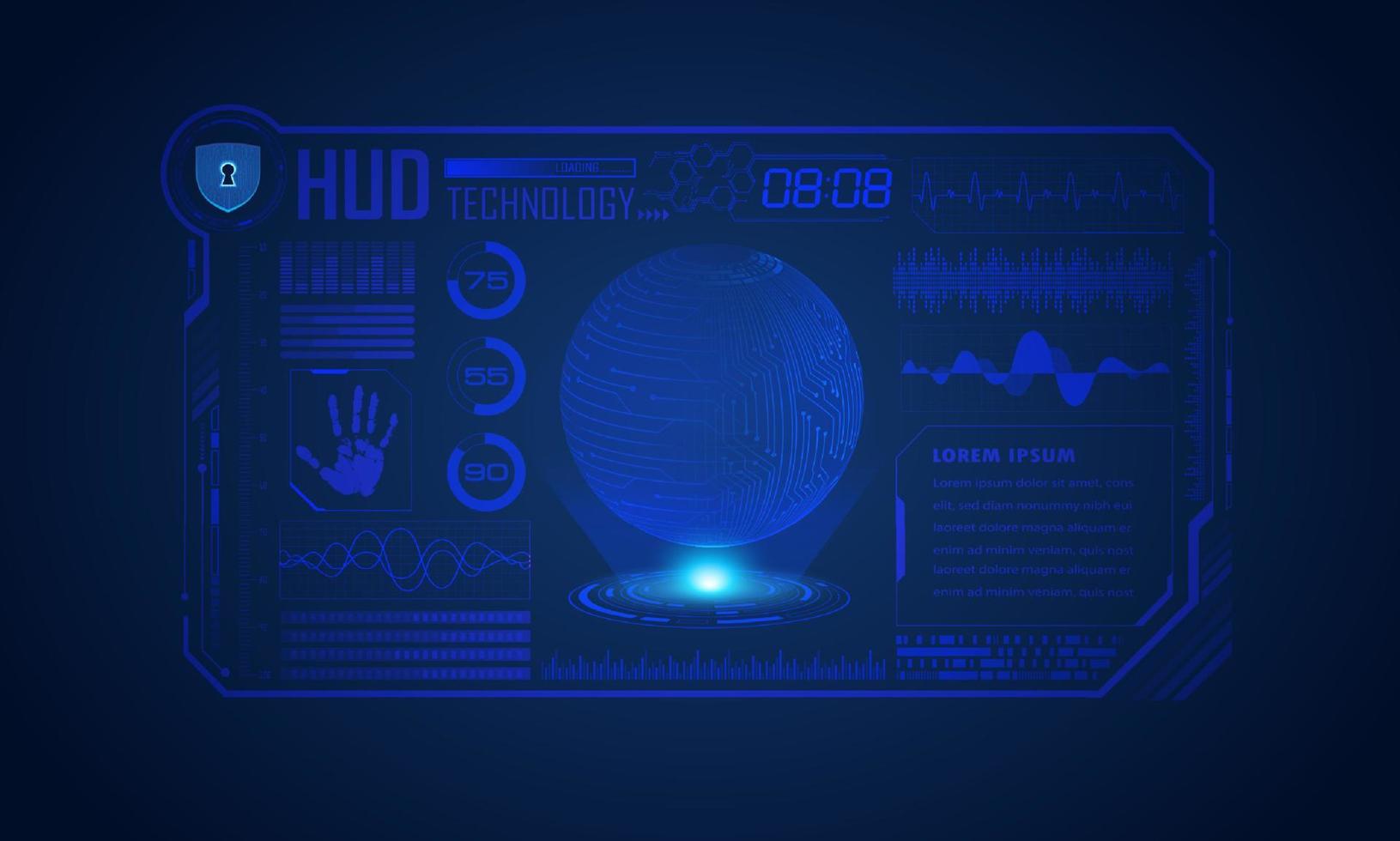 fundo de tela de tecnologia hud moderna vetor