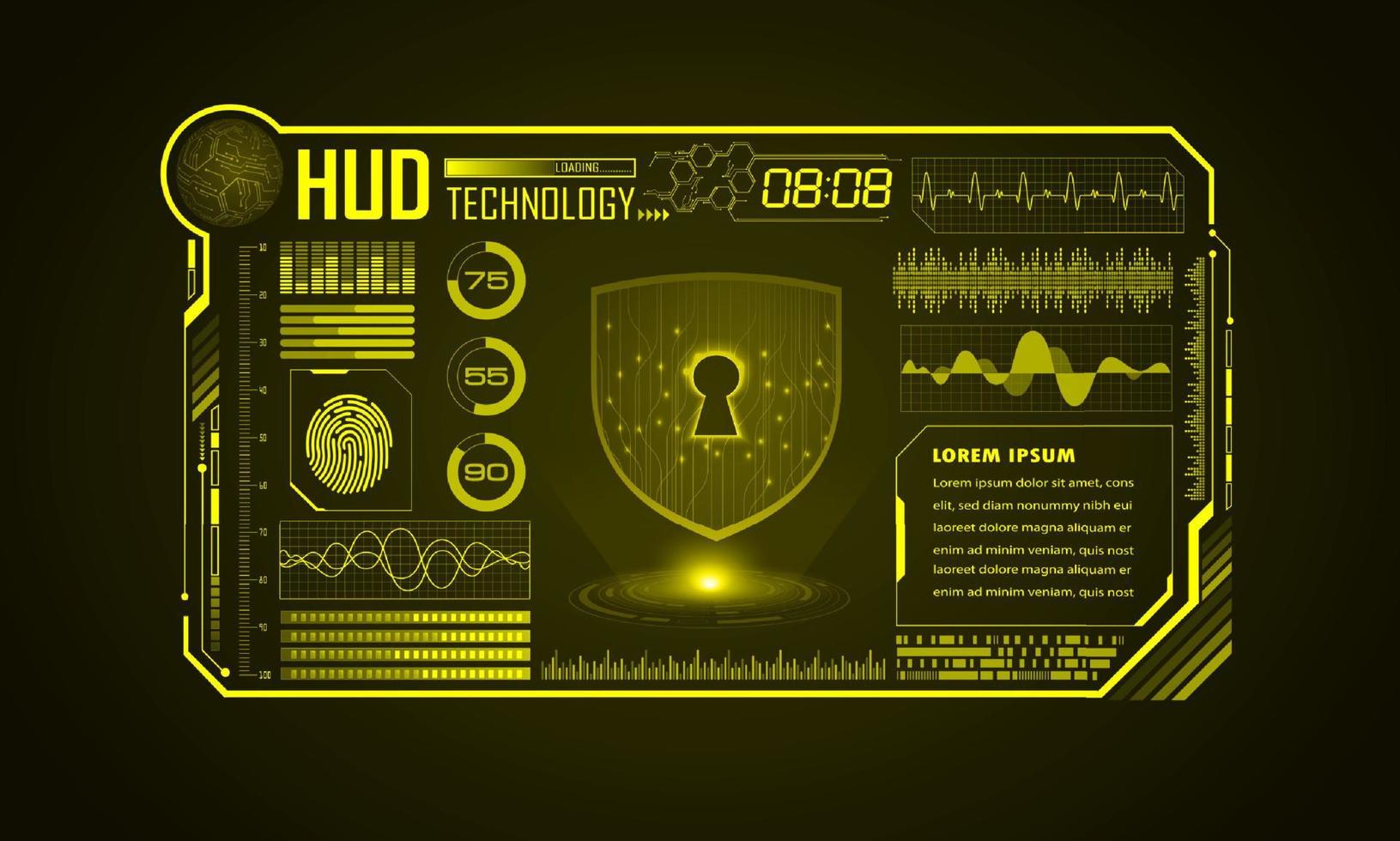fundo de tela de tecnologia hud moderna vetor