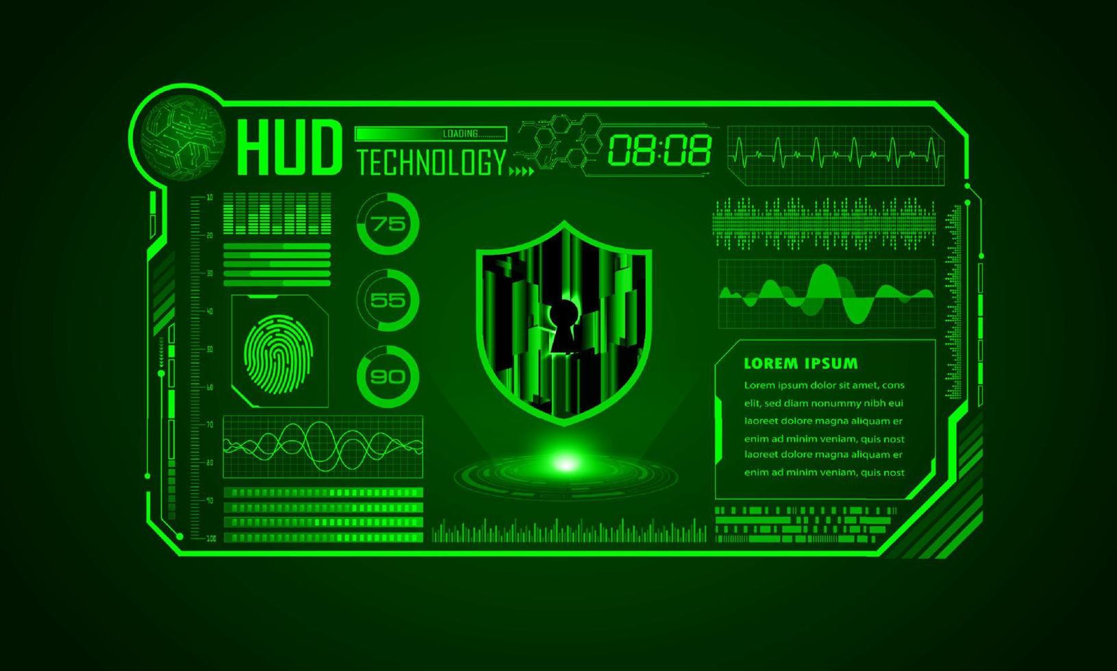 fundo de tela de tecnologia hud moderna vetor