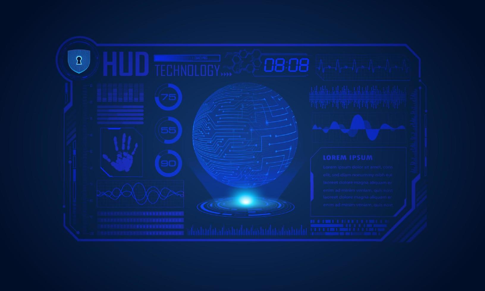 fundo de tela de tecnologia hud moderna vetor