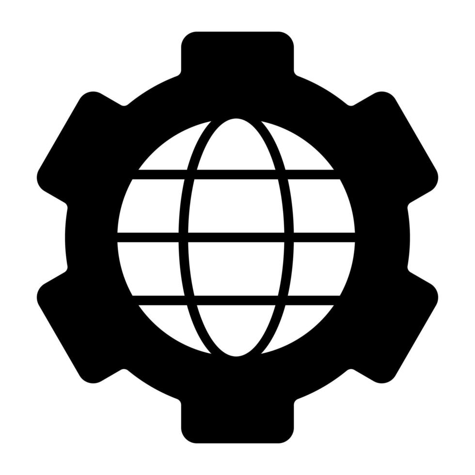ícone de vetor de serviço global isolado no fundo branco