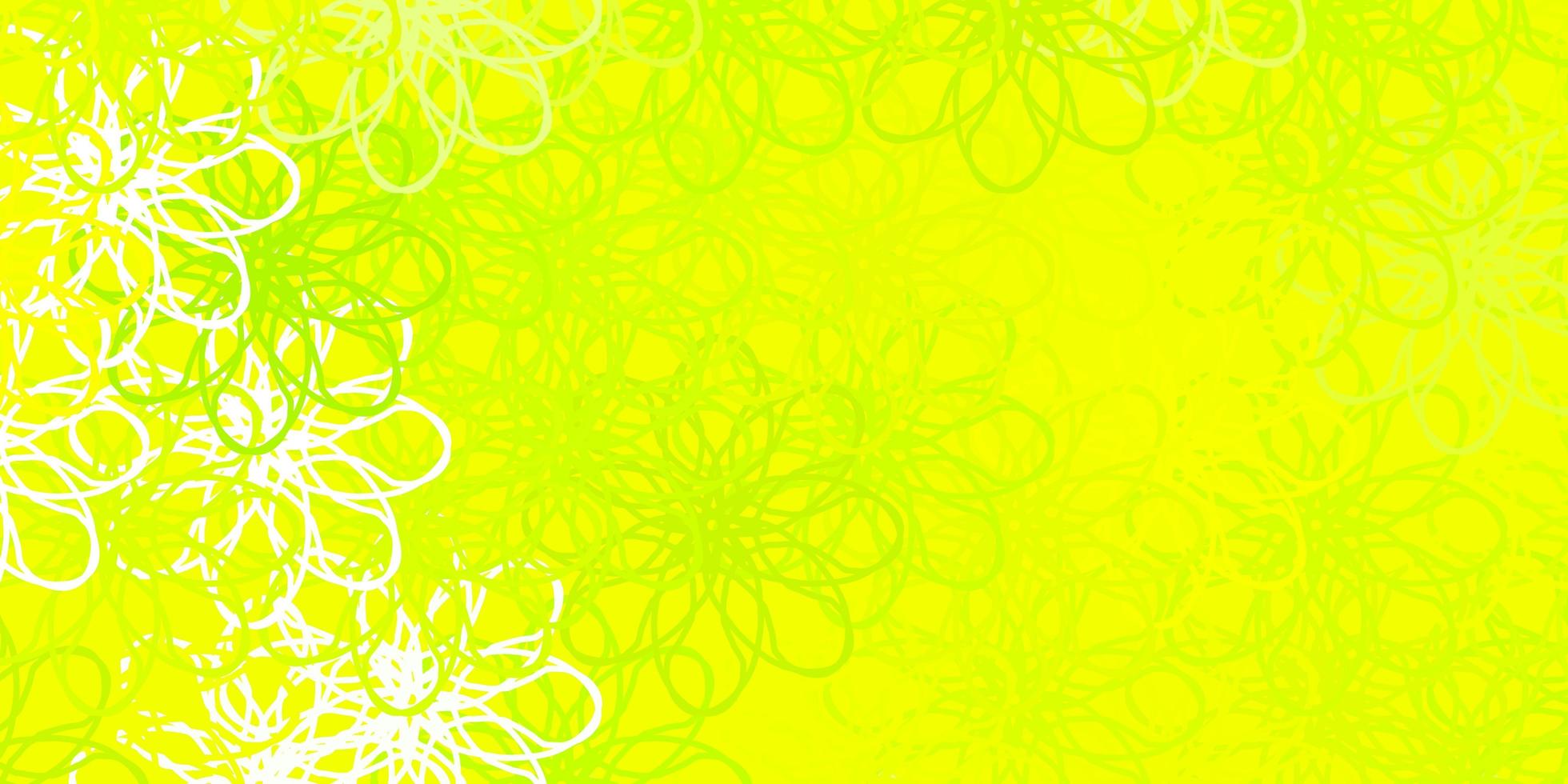 de fundo vector verde e amarelo claro com curvas.